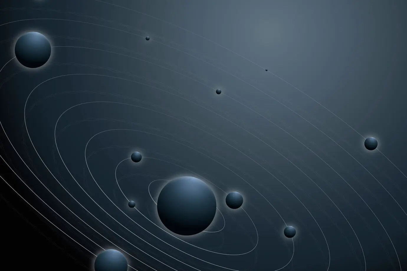 Aesthetic-style background of a solar system galaxy with planets.