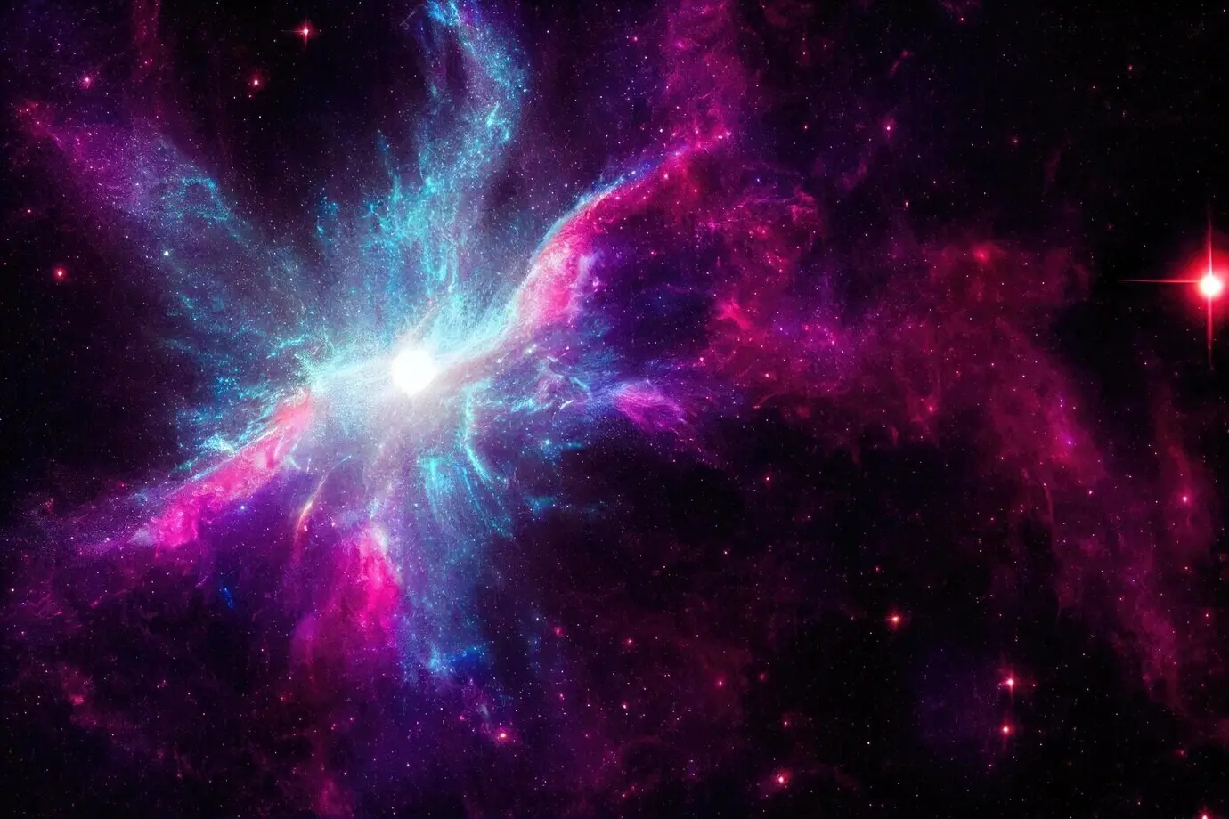 Realistic space background depicting a starry night cosmos with shining stars, the Milky Way, and stardust in a colorful galaxy.